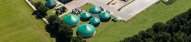 Luftaufnahme der Biogasanlage